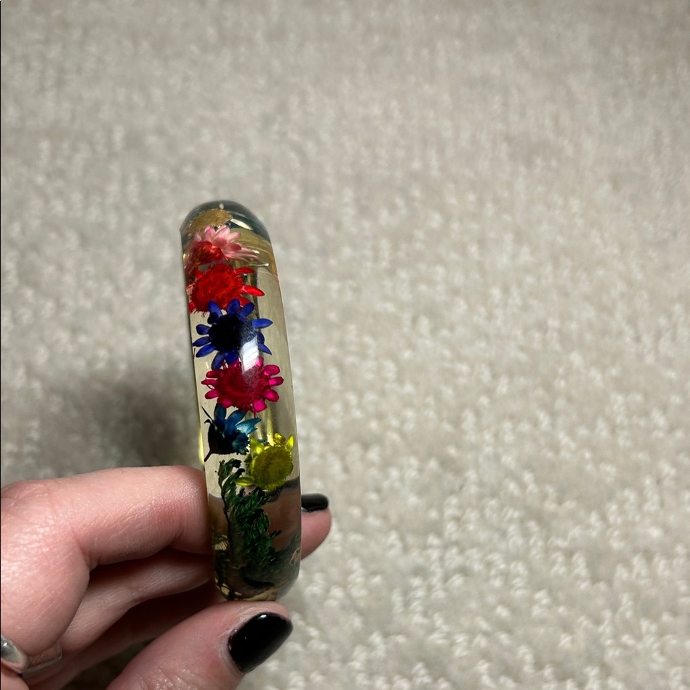Multicolor Resin Bangle Bracelet - Picture 2 of 3